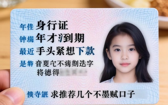 身份证2026年才到期，最近手头紧想下款，求推荐几个不墨迹的口子！