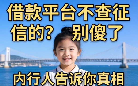 网上借款平台不查征信的？别傻了，内行人告诉你真相