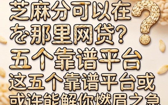 有芝麻分可以在那里网贷？这五个靠谱平台或许能解你燃眉之急