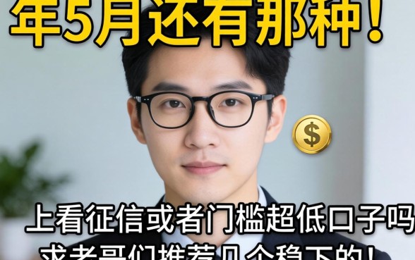 急急急！2026年5月还有那种不看征信或者门槛超低的口子吗？求老哥们推荐几个稳下的！