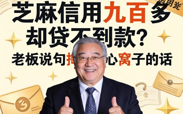 芝麻信用九百多却贷不到款？老板说句掏心窝子的话