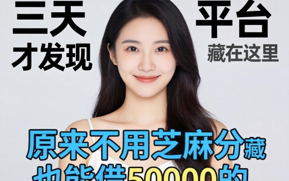 我找了三天才发现，原来不用芝麻分也能借50000的平台藏在这里