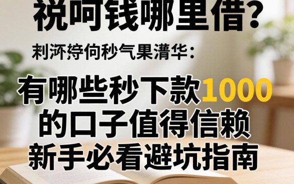 急需用钱哪里借？有哪些秒下款1000的口子值得信赖？新手必看避坑指南