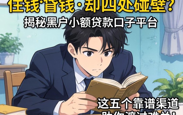 急需用钱却四处碰壁？揭秘黑户小额贷款口子平台，这五个靠谱渠道助你渡过难关！