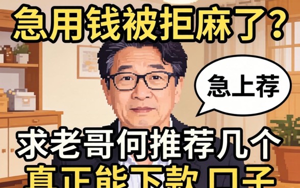 急用钱被拒麻了？求老哥们推荐几个真正能下款的口子！