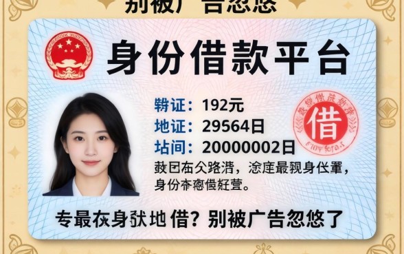 一张身份证借款平台有哪些可以借?别被广告忽悠了