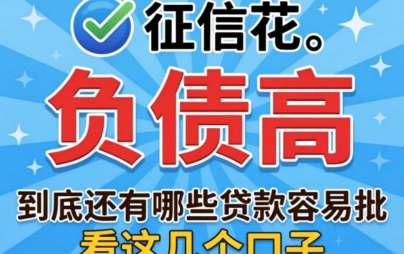 现在征信花、负债高，到底还有哪些贷款容易批？看这几个口子
