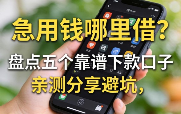 手机上急用钱哪里借？盘点五个靠谱下款口子，亲测分享避坑指南