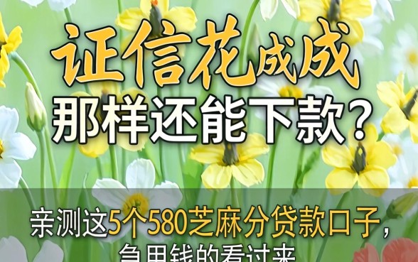 征信花成那样还能下款？亲测这5个580芝麻分贷款口子，急用钱的看过来