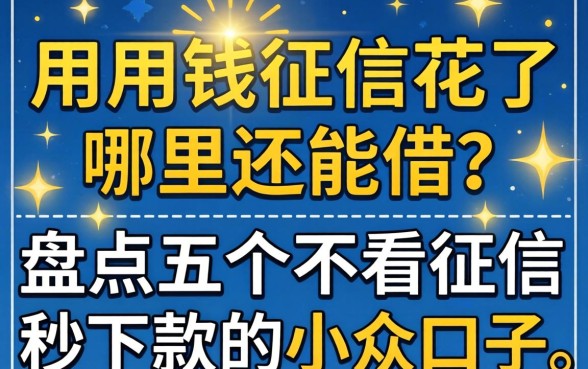 急用钱征信花了哪里还能借？盘点五个不看征信秒下款的小众口子