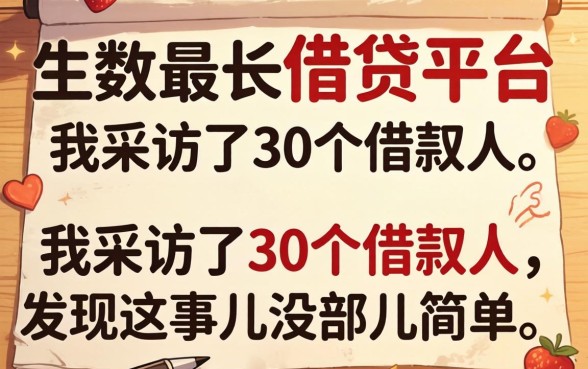 期数最长的借贷平台:我采访了30个借款人,发现这事儿没那么简单