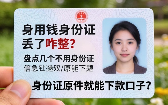 急用钱身份证丢了咋整?盘点几个不用身份证原件就能下款的口子