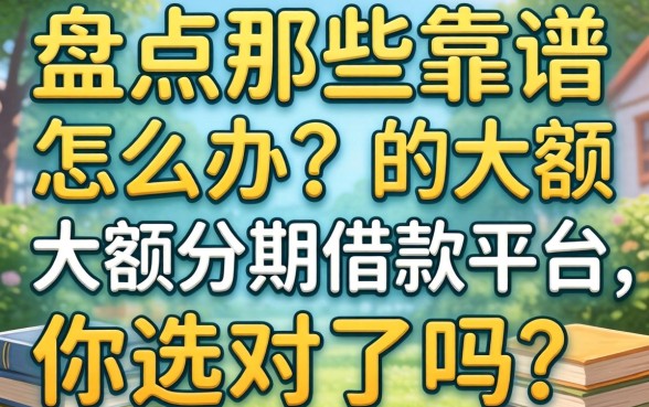 急需资金周转怎么办?盘点那些靠谱的大额分期借款平台,你选对了吗?