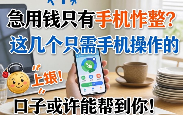 急用钱只有手机咋整？这几个只需手机操作的口子或许能帮到你！
