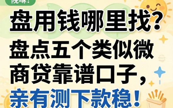 急用钱哪里找?盘点五个类似微商贷的靠谱口子,亲测下款稳!