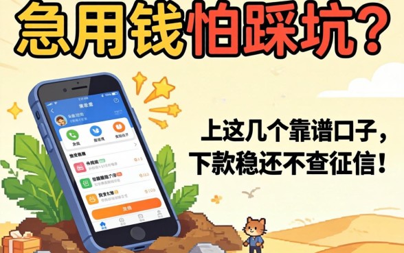 急用钱怕踩坑？手机上这几个靠谱口子，下款稳还不查征信！