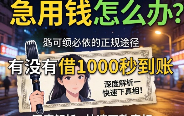 深夜急用钱怎么办？有没有借1000秒到账的正规途径？深度解析快速下款真相
