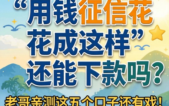 急用钱征信花成这样还能下款吗？老哥亲测这五个口子还有戏！