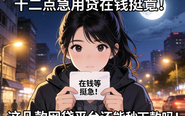 半夜十二点急用钱，这几款网贷平台还能秒下款吗？在线等挺急的！