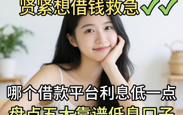 手头紧想借钱救急?哪个借款平台利息低一点?盘点五大靠谱低息口子