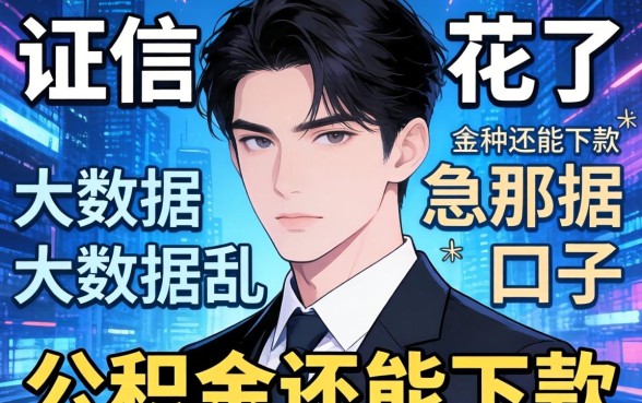 征信花了大数据乱，公积金还能下款吗？急求那种无视数据的口子！