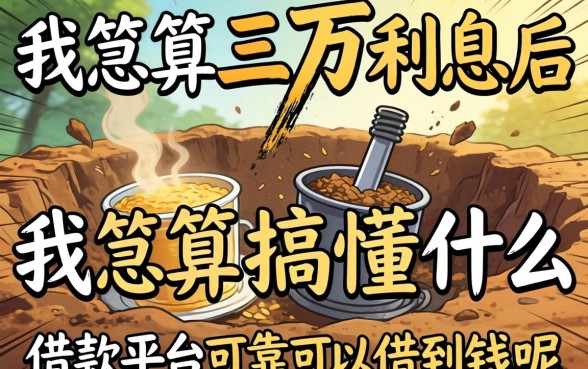 被坑三万利息后，我总算搞懂什么借款平台可靠可以借到钱呢