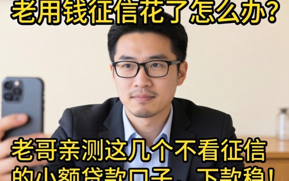 急用钱征信花了怎么办？老哥亲测这几个不看征信的小额贷款口子，下款稳！