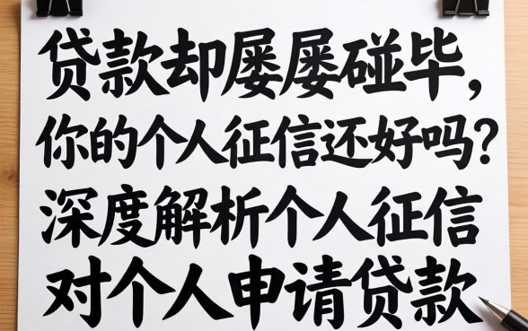 想贷款却屡屡碰壁？你的个人征信还好吗？深度解析个人征信对个人申请贷款的重要性