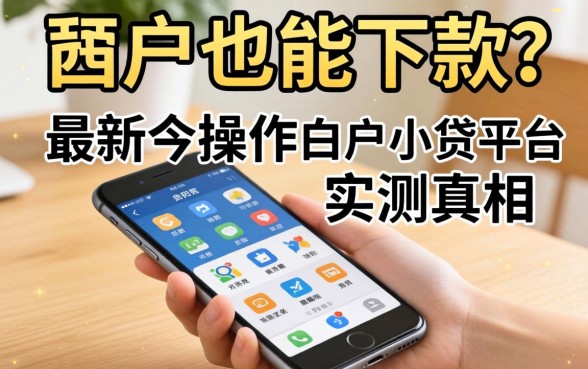 白户也能下款？最新手机操作白户小贷平台实测真相