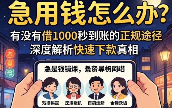 深夜急用钱怎么办？有没有借1000秒到账的正规途径？深度解析快速下款真相