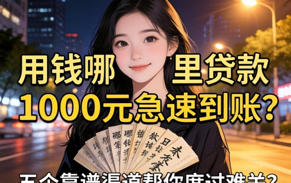 深夜急需用钱哪里可以贷款1000元急速到账？这五个靠谱渠道帮你度过难关