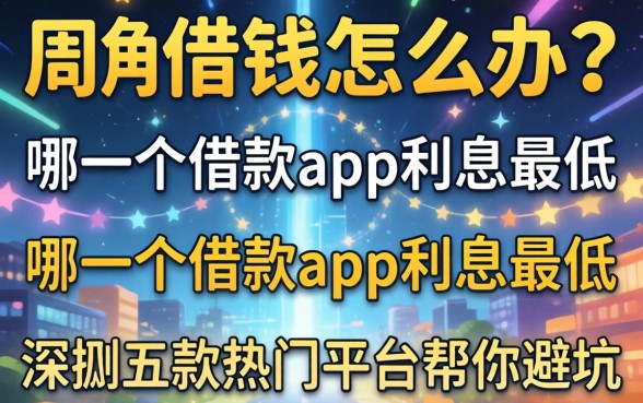 急需用钱怎么办？哪一个借款app利息最低？深扒五款热门平台帮你避坑