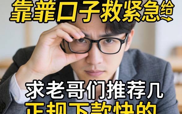 手头紧想找个靠谱口子救急，求老哥们推荐几个正规下款快的平台！