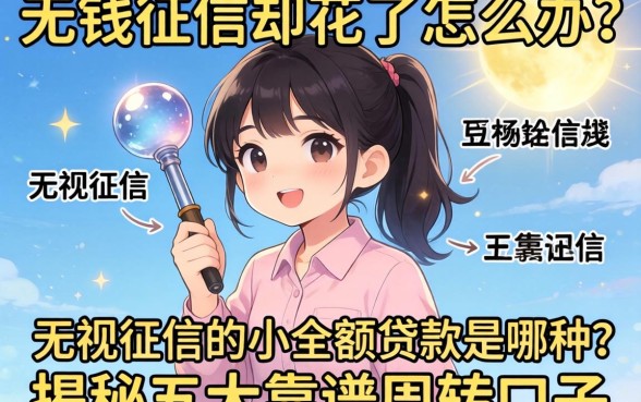 急需用钱征信却花了怎么办？无视征信的小额贷款是哪种？揭秘五大靠谱周转口子