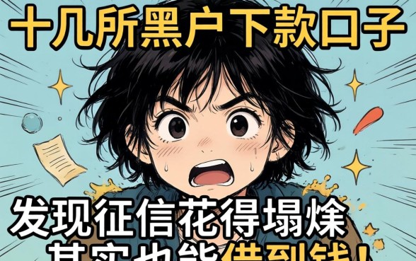 我试了十几个所谓的黑户下款口子，发现征信花得一塌糊涂其实也能借到钱