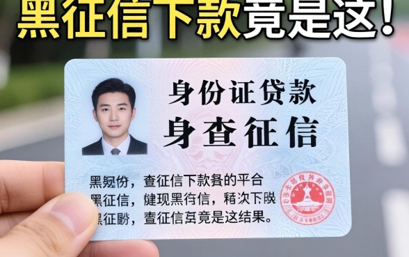 我试了那些凭身份证贷款不查征信的平台,发现黑征信下款竟是这结果
