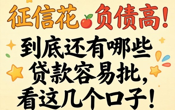 现在征信花、负债高，到底还有哪些贷款容易批？看这几个口子