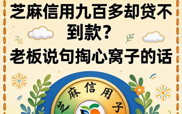 芝麻信用九百多却贷不到款？老板说句掏心窝子的话