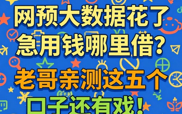 网贷大数据花了急用钱哪里借?老哥亲测这五个口子还有戏!