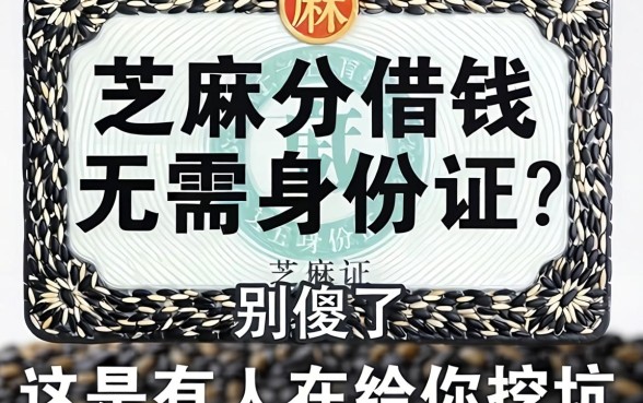 芝麻分借钱无需身份证？别傻了，这是有人在给你挖坑