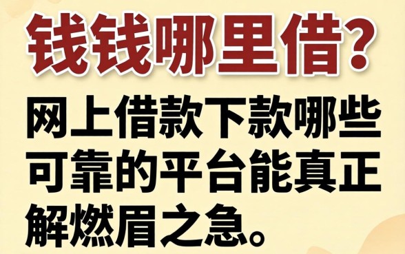 急需用钱哪里借？网上借款下款哪些可靠的平台能真正解燃眉之急？