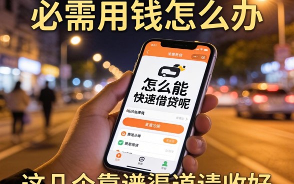 深夜急需用钱怎么办？在手机上怎么能快速借钱呢？这几个靠谱渠道请收好