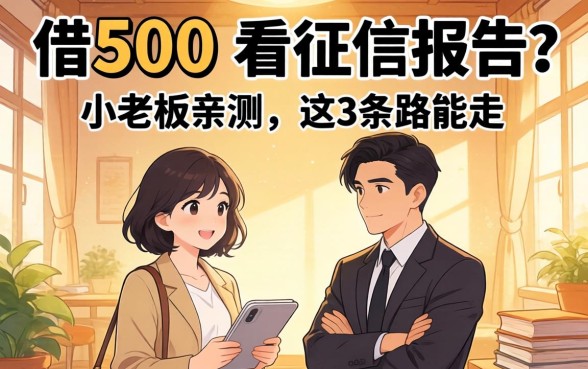 什么平台借500不看征信报告？小老板亲测，这3条路能走