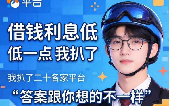 什么平台借钱利息低一点?我扒了二十几家平台,答案跟你想的不一样