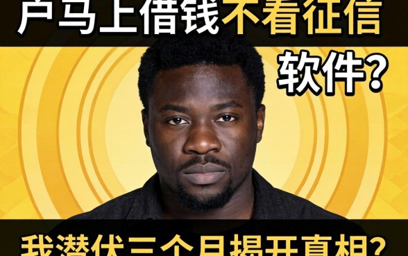 黑户马上借钱不看征信的软件？我潜伏三个月揭开真相