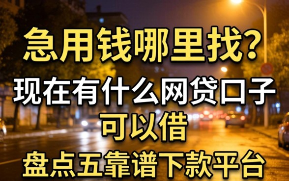 深夜急用钱哪里找？现在有什么网贷口子可以借？盘点五个靠谱下款平台