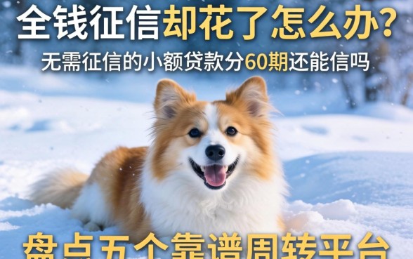 急需用钱征信却花了怎么办？无需征信的小额贷款分60期还能信吗？盘点五个靠谱周转平台