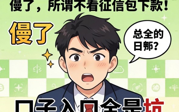 别傻了,所谓不看征信包下款的口子入口全是坑