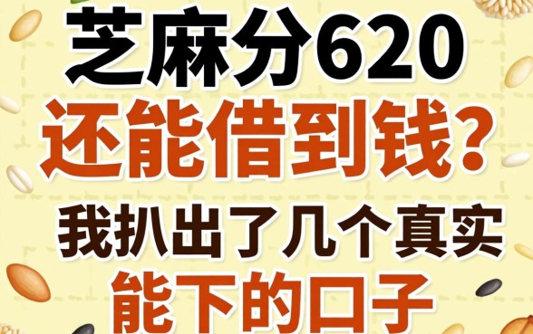 芝麻分620还能借到钱?我扒出了几个真实能下的口子