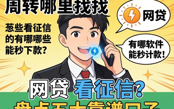 急需周转哪里找?哪些网贷不看征信的有哪些软件能秒下款?盘点五大靠谱口子